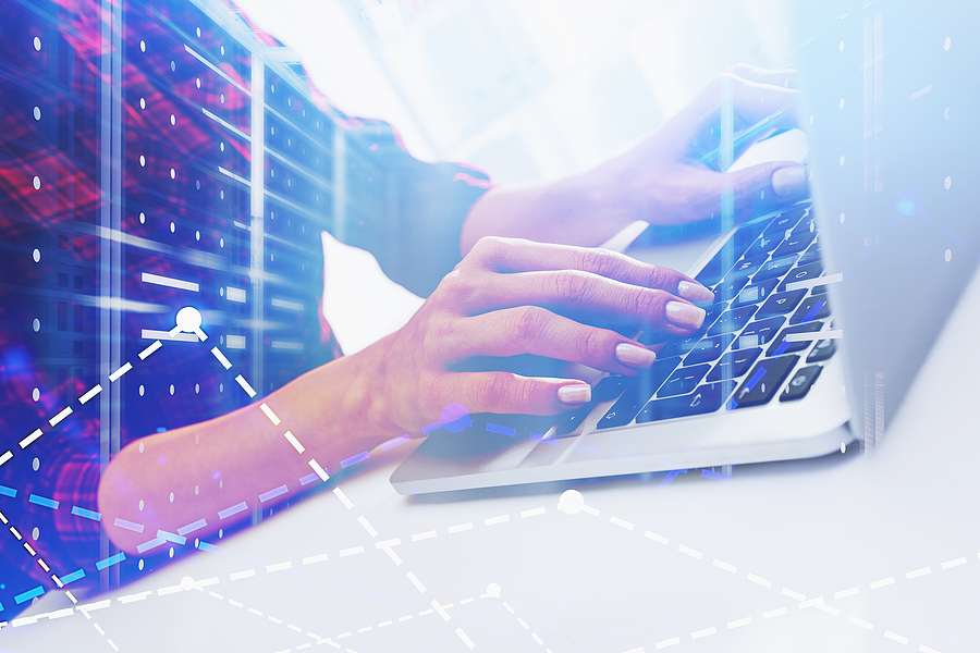 Woman Coder In Data Center
